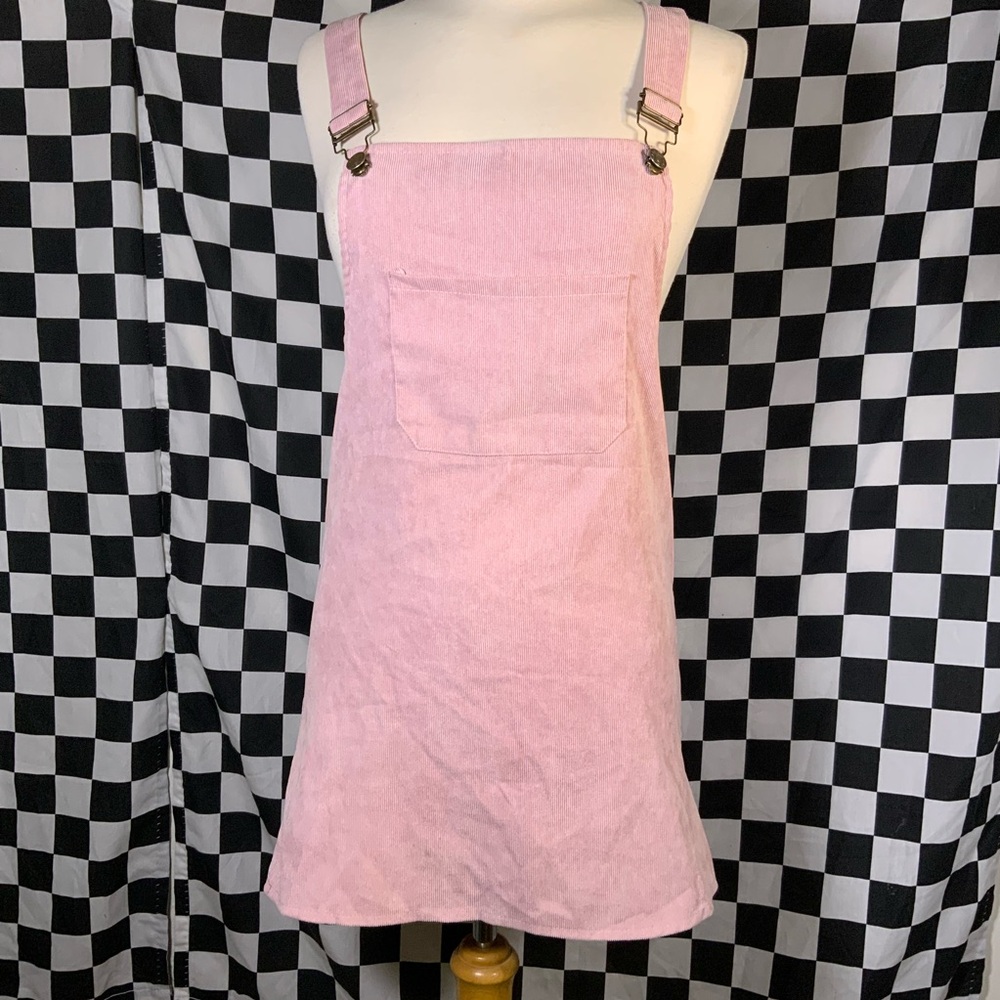 Pink overalls dress
